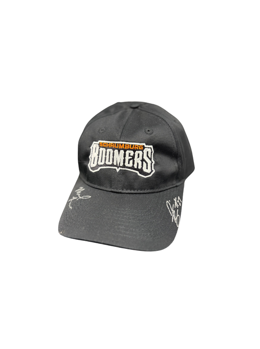 GENERAL MANAGER MICHAEL LARSON & MANAGER JAMIE BENNETT SIGNED BOOMERS HAT