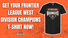 Load image into Gallery viewer, 2025 FRONTIER LEAGUE WEST DIVISION CHAMPIONS TEE